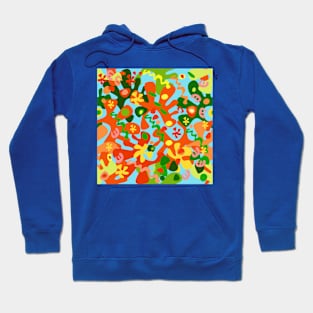 Garden of Abstract Delights on Sky Blue Square Hoodie